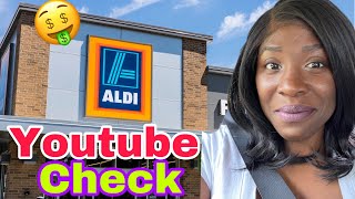 JUST GOT PAID 🤑 SPENDING MY YOUTUBE CHECK AT ALDI GETTING STUFF WE NEED dailyvlogs food shopping [upl. by Eilyab]