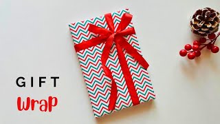 How to Wrap a Ribbon around a Gift Box  Christmas Gift Wrap with Ribbon Easy giftwrap [upl. by Eintihw]