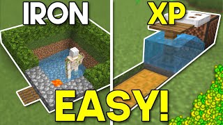 3 MUST HAVE Minecraft Bedrock 120 Farms Iron Farm XP Farm Cow Farm [upl. by Ludewig]