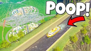 Building a 1000m high SEWAGE CANAL in Cities Skylines [upl. by Jermayne]