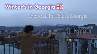 FIRST SNOWFALL IN TBILISI GEORGIA 🇬🇪 WINTERS in GEORGIA Snowy mountains Medical student Georgia [upl. by Fahy]