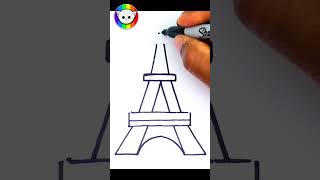 How to Draw Eiffel Tower Very easy  Easy Drawings for Beginners  shorts [upl. by Ynnot]