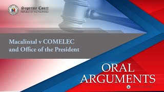 Oral Arguments on GR No 263590 Macalintal v COMELEC [upl. by Richmal236]