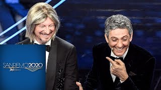 Sanremo 2020  quotAmaRelloquot il duetto di Fiorello e Amadeus [upl. by Kirit]