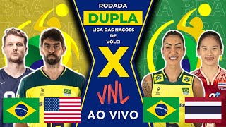 🇧🇷 BRASIL X ESTADOS UNIDOS 🇺🇸  🇧🇷 BRASIL X TAILÂNDIA 🇹🇭  VNL VÔLEI AO VIVO COM IMAGENS DO ESTÚDIO [upl. by Rutra]