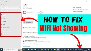 How To Fix WiFi Is Not Showing In Windows 10  Fix Missing WiFi [upl. by Peterec]