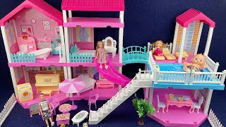 8 Minutes Satisfying with Unboxing Barbie Dream House with Swimming Pool ampSlide Toy Set Review ASMR [upl. by Strohben]