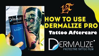 How to Use Dermalize Pro Tattoo Protective Film  Tattoo Aftercare  Line Art Tattoo [upl. by Airtemed]