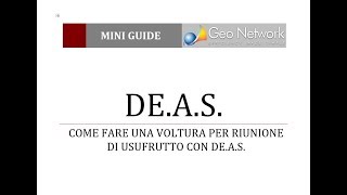 Come fare una voltura per riunione di usufrutto con DEAS [upl. by Anytsyrk425]