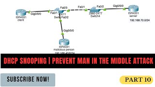 DHCP Snooping  Prevent Man in the middle attack  Router on a stick [upl. by Tila]