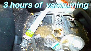 Epic Car Interior Clean  Vacuuming the Dirtiest Car Ever mustwatch [upl. by Eldon]