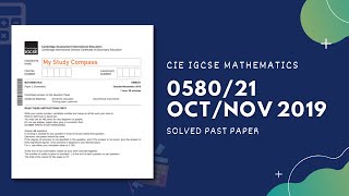 058021ON19  Easy Step by Step Solutions  CIE IGCSE MATHS PAPER 2 EXTENDED OCTNOV 2019 [upl. by Thanos]