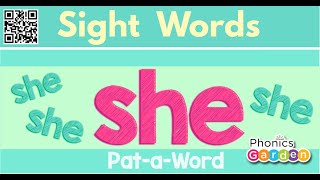 SHE  Sight Word  Sing and Chant  PataWord  Phonics Garden [upl. by Butte404]