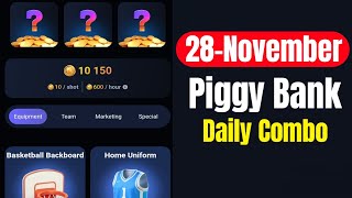 Piggy Bank Daily Combo 28 November  Piggy Bank Combo Today  Piggy Bank Airdrop [upl. by Halivah]