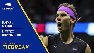 Rafael Nadal vs Matteo Berrettini Tiebreak  2019 US Open Semifinal [upl. by Macdonell962]