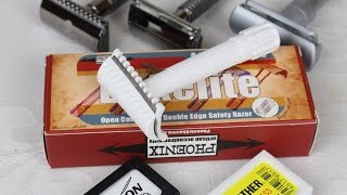 PHOENIX ARTISAN ACCOUTERMENTS Bakelite 3 Piece OpenComb Slant Razor REVIEW [upl. by Ynafetse584]