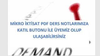 MİKRO İKTİSAT DERS NOTLARI TANITIMI [upl. by Nevah]