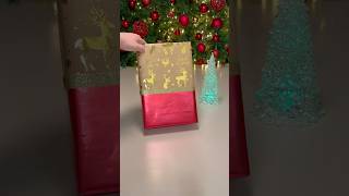 🤩 EASY giftwrapping ✅ Use Washi tape instead of ribbon 🎁 christmas giftwrapping shorts [upl. by Atekahs]