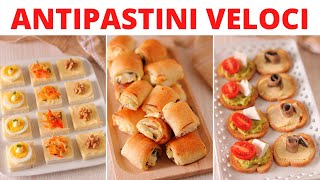 ANTIPASTI FACILI E VELOCI non banali  TRIS DI TARTELLETTE  FAGOTTINI DI PASTA SFOGLIA  CROSTINI [upl. by Ostler]