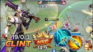 CLINT BEST BUILD and EMBLEMS  MANIAC NO DEATH must try Mobile Legends [upl. by Schwejda]