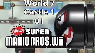 Super Mario Bros Wii World 7 Castle 1 Secret Exit [upl. by Eberly]