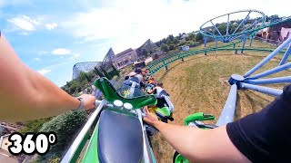 Booster Bike Toverland  VR 360° motor bike roller coaster POV onride [upl. by Romola]