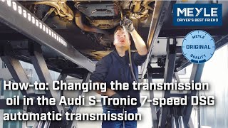 Changing the transmission oil in the Audi STronic automatic transmission 7speed DSG 0B5 [upl. by Nailluj488]