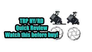 TRP HYRD  Quick Review  The best Actuated Hydraulic Disc Brake [upl. by Cornall]