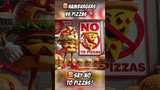 🍔Burgers vs Pizzas 🍕Food clash 🧨🛡️🔫 aiaigeneratedcartoonepicbattle pizzaburgerfood [upl. by Sybyl]