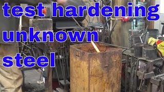 Test hardening unknown steels  basic blacksmithing [upl. by Neellok]