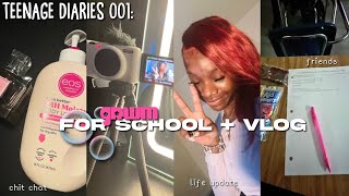 TEENAGE DIARIES 001 grwmschool vlog life update friends etc [upl. by Tull]