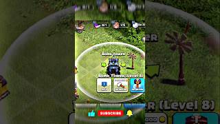 Bamb Tower level 8 upgrade 🫣😲 ytshorts shorts clashofclans coc bombtower tower [upl. by Boyden]