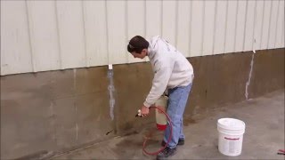 How to seal concrete walls with RadonSeals Concrete Sealer [upl. by Ketty]