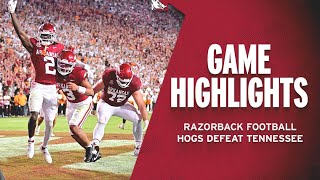 Highlights Hogs Defeat Tennessee  RAZORBACK FOOTBALL [upl. by Ytrebil739]