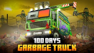 100 DAYS ON A GARBAGE TRUCK IN THE TRASH APOCALYPSE IN MINECRAFT [upl. by Martynne]