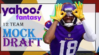 🏈 YAHOO Fantasy Football Mock Draft Pick 1 12 Teams [upl. by Viccora]