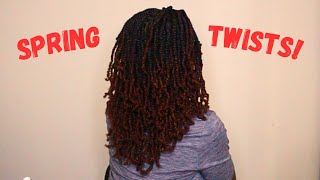 SUPER EASY Spring Twist Tutorial using only ONE PACK of hair  Beingkimkerr [upl. by Fronia]