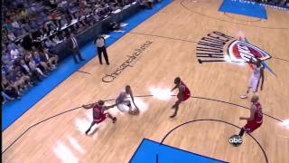 Russell Westbrook dunks on Omer Asik w replays [upl. by Solim]