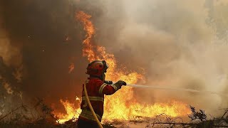 Incêndios florestais não dão descanso aos bombeiros portugueses [upl. by Yelsna743]