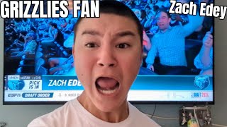 Grizzlies Fan Reacts to Zach Edey Draft Pick 2024 NBA Draft [upl. by Xonk]