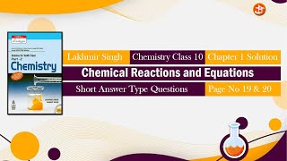 Short Answer Type Questions  S Chand Class 10 Chemistry Solution Ch 1  Page no 19 amp 20 chemistry [upl. by Anyar]