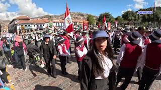 Desfile de policias escolares de colegios de primaria del Cusco [upl. by Latsyrhc]