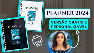 Planner 2024 para baixar e imprimir  com versões grátis completa e personalizável no canva [upl. by Bostow]