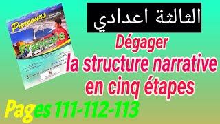 Dégager la structure narrative en cinq étapes Pages 111112113 Parcours3ème année collège [upl. by Joey396]