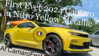 First Look  2024 Camaro in the Wild  Nitro Yellow Metallic at CamaroFest 2SS 1LE Coupe [upl. by Nananne]