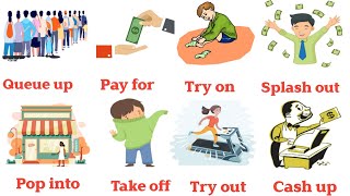 Phrasal verbs for shopping  Vocabulary in English phrasal verbs with sentence [upl. by Irme]