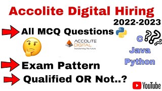 Accolite Digital Hiring Freshers All MCQ Questions accolite  Accolite MCQ Round  Exam Pattern [upl. by Gavriella546]