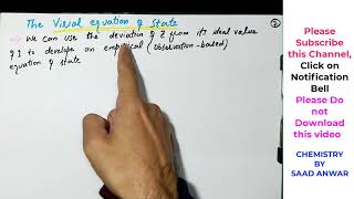 Virial Equation of StateSecond and Third Virial Coefficient Urdu\HindiPartIISaad Anwar [upl. by Trebo]