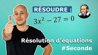 Résoudre une ÉQUATION simple du 2nd DEGRÉ  Seconde [upl. by Davilman]