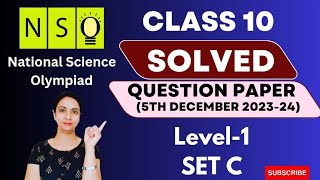 Class 10 NSO 202324 Level 1 Question Paper With Complete Solution  NSO 202324  SETC Paper [upl. by Tol]